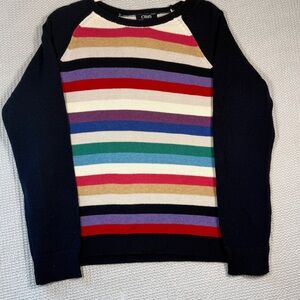 Chaps Rainbow Stripe Cotton-Blend Sweater Extra Large, Y2K Color Pop